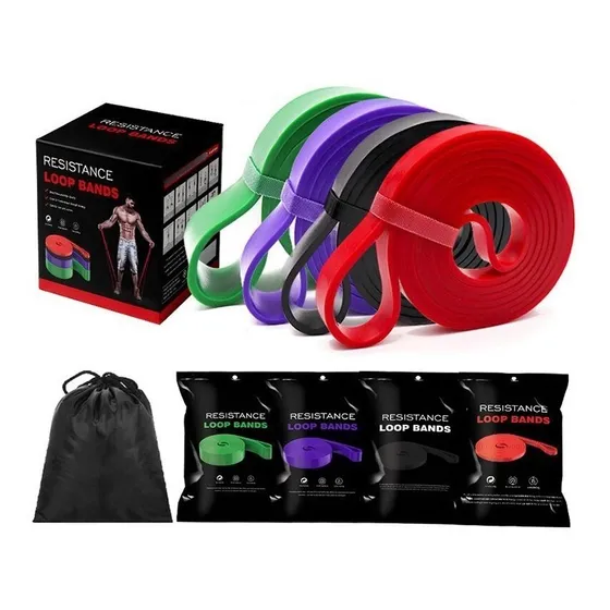 Kit Set 4 Bandas Ligas Ejercicio Resistencia Gruesas Crosfit