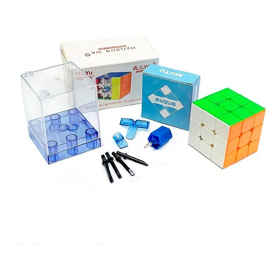 Cubo 3x3x3 Weilong Wrm Magnetic Profecional  Moyu Multicolor