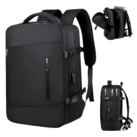 Mochila Viagem Expansível Impermeável Avião Bagagem De Mão