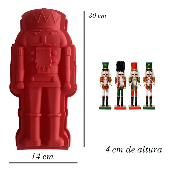 Molde De Silicón Cascanueces Navidad Repostería