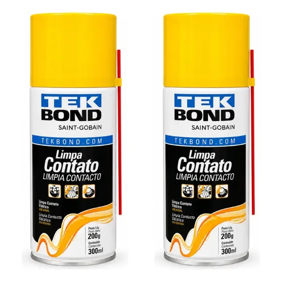 Kit 2 Limpa Contato Elétrico Eletrônico 300ml Seca Rápido