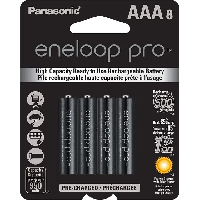 Pila Recargable Panasonic Eneloop Pro Aaa 8 Unidades 950 Mah
