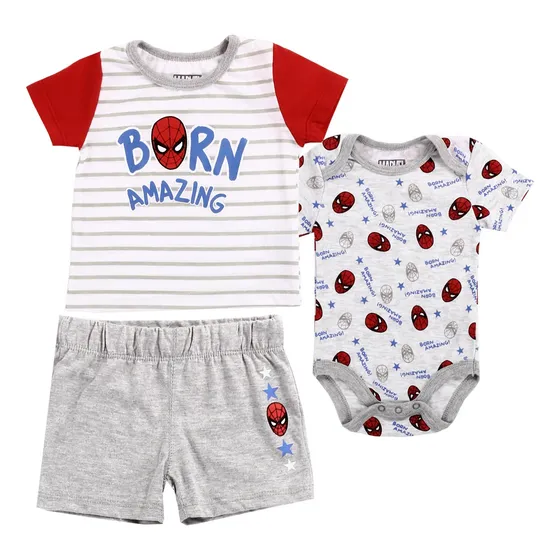 Conjunto De Varon 3 Pzas Algodon Bebe Niño Ds