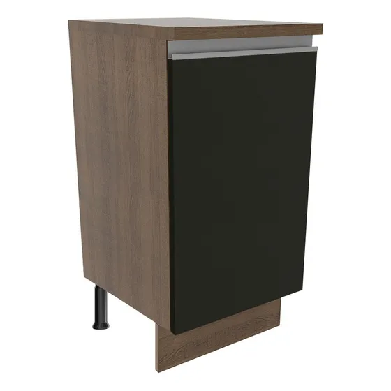Encimera Madesa Glamy de 40 cm con 1 puerta, rústica y negra