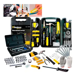 Titanium Kit Jogo Ferramentas 248 Peças Maleta Serviço Gerais
