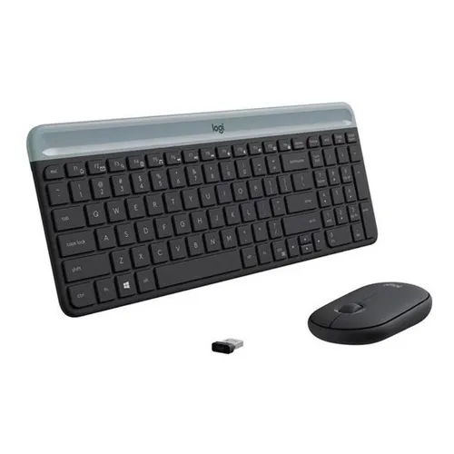 Teclado Logitech + Mouse Mk470 Wirelees Slim Usb Color Del Teclado Negro