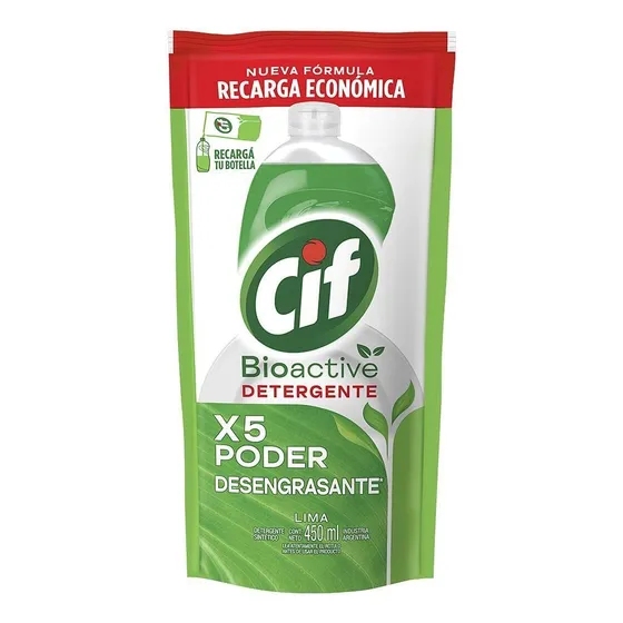 Detergente Bioactive Lima Cif Recarga Economica 450ml