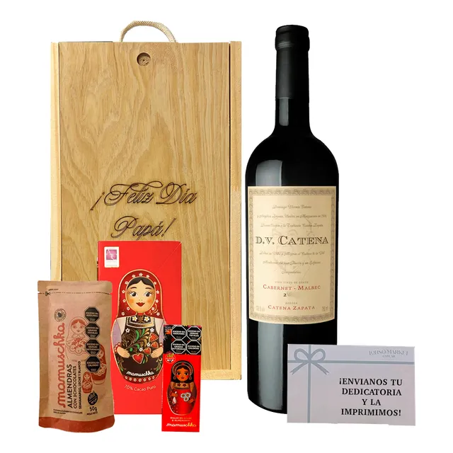 Estuche Vino Regalo Dv Catena Cabernet Malbec + Rapanui