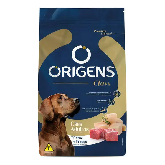 Ração Premium Origens Class Cães Adulto Carne E Frango 20 Kg