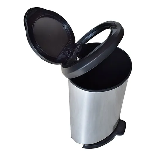 Lixeira Grande 45l Pedal Borda Trava Saco Churrasqueira Inox