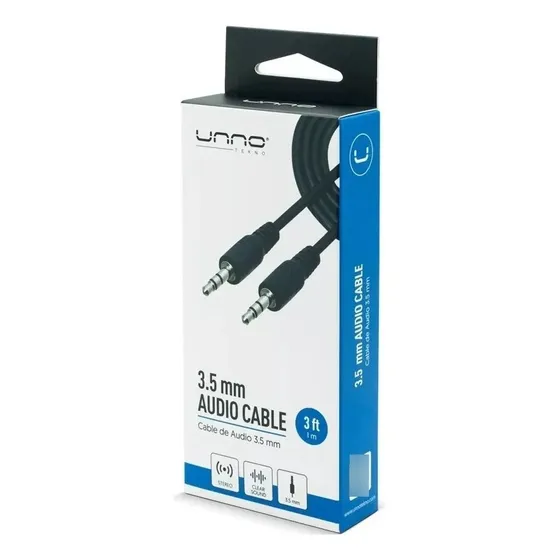 Cable Auxiliar Plug A Plug 3.5mm Unno Tekno  Logitud 1.5 Mts