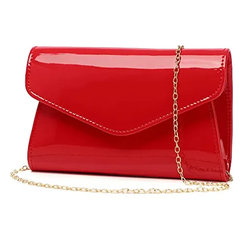 Patente De Cuero Envolvente De La Mujer Bolso De La H6clq