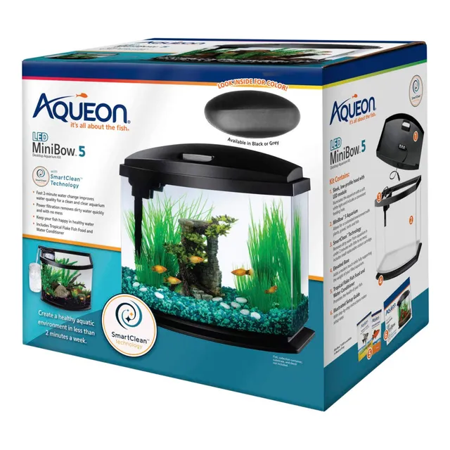 Acuario Agua Dulce Acrilico Aqueon 5 Gal Led Kit Completo