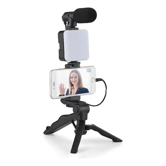 Kit Grabacion Led Microfono Estabilizador Influencer Tienda