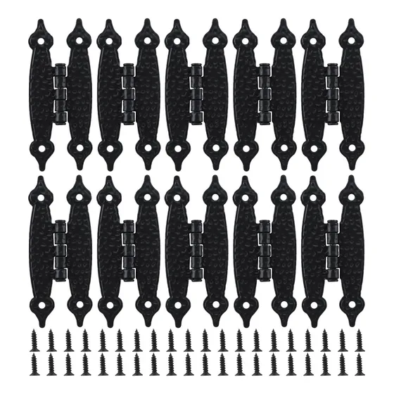 10 Pcs Bisagra Vintage Mariposa 89x36mm Con Tornillo Negro