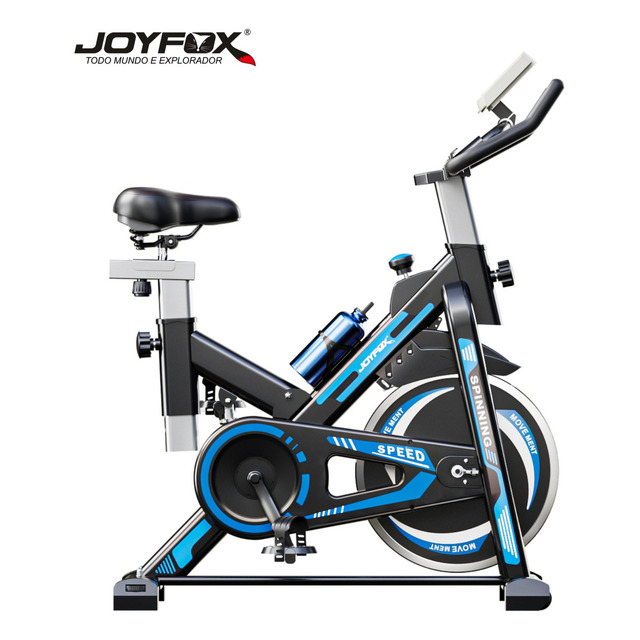 Joyfox Bicicleta Ergométrica Para Spinning Mecanica 13kg Fitness Cor Preto/azul