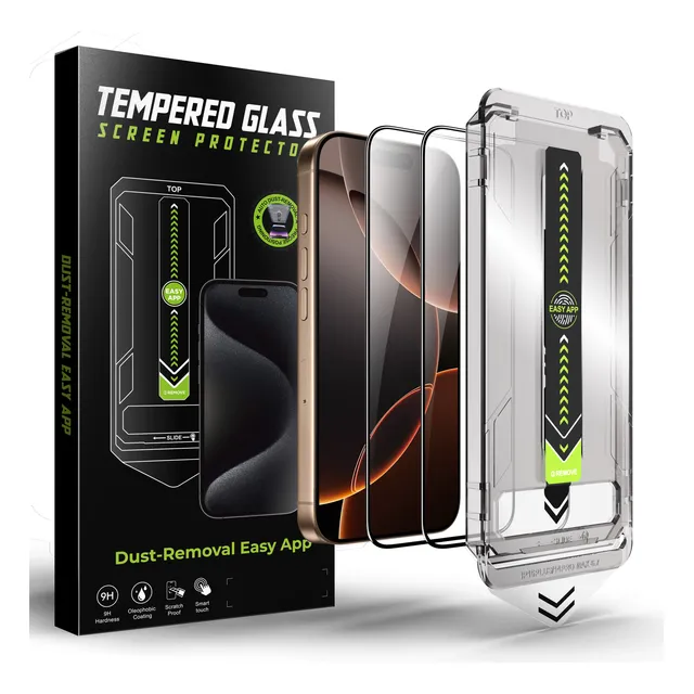 2 Micas De Cristal Templado Para iPhone Kit De Instalación