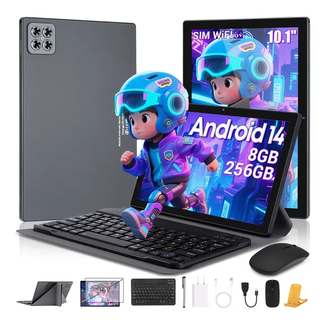 Tablet Android Pad 10 8gb Ram 256gb Sim Funda Mouse Teclado