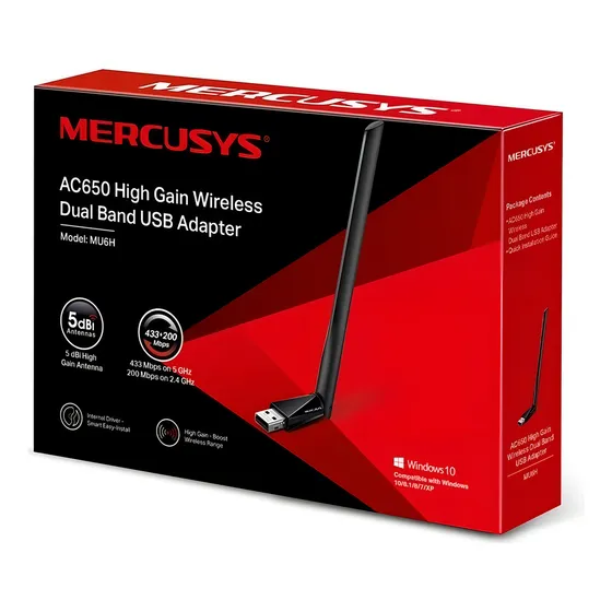 Adaptador Wifi Mercusys Ac650 Mu6h