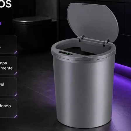 Lixeira Inteligente Com Sensor Automática Banheiro Cinza Lixeira Automática De 16 Litros Com Sensor Balde Lixo Adequada Para Cozinha E Banheiro Modelo