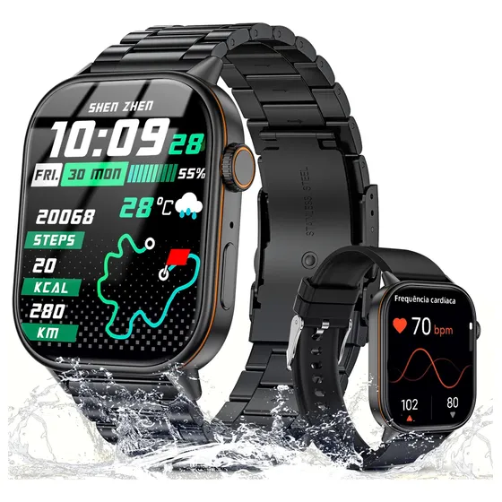 Smartwatch Gps Resistente Agua Relógio Inteligente Bluetooth