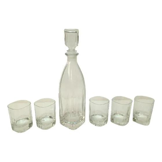 Licorera Cristal+5 Vasos Usada