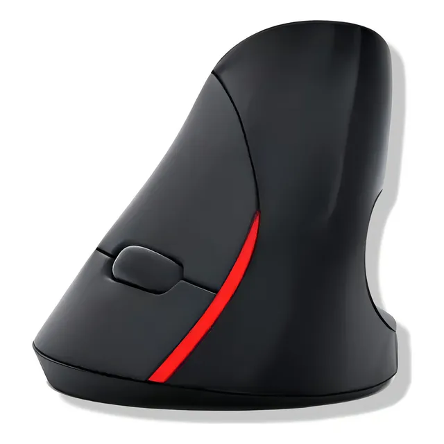 Mouse Vertical Ergonómico Inalámbrico Recargable Tecmaster Color Negro
