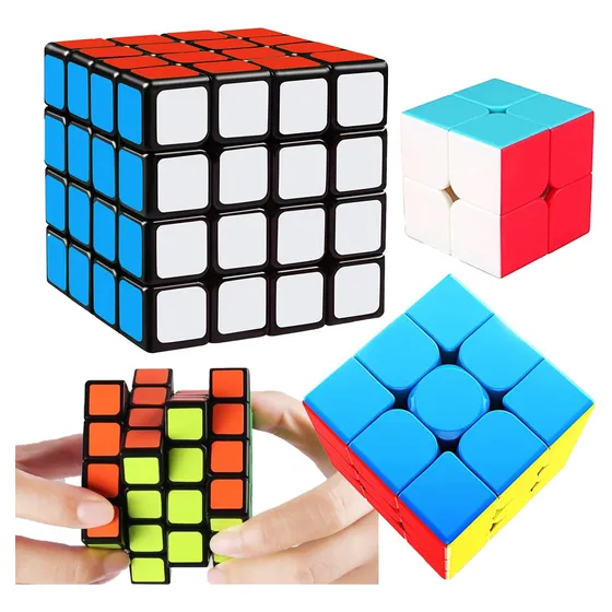 Pack 4 Cubos Tipo De Qiyi 2x2, 3x3, 4x4