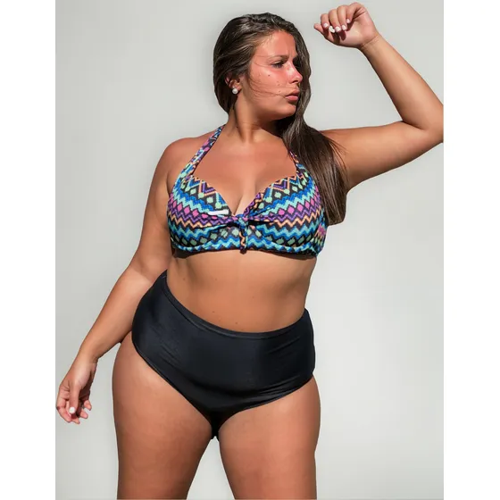 Solo Bombacha Malla Bikini Tiro Alto Talles Especiales Grand