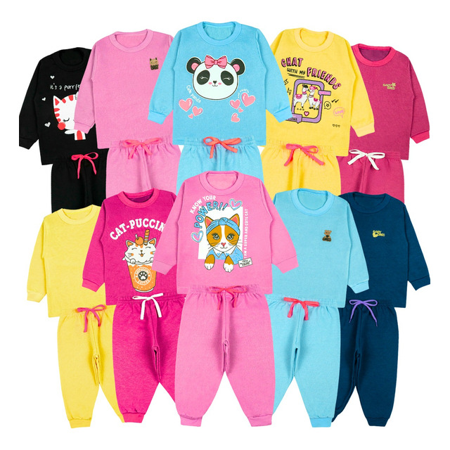 Kit 10 Peças Conjunto Infantil Inverno Menina Moletom Frio Kit 10 Peças Conjunto Infantil Inverno Menina Moletom Frio