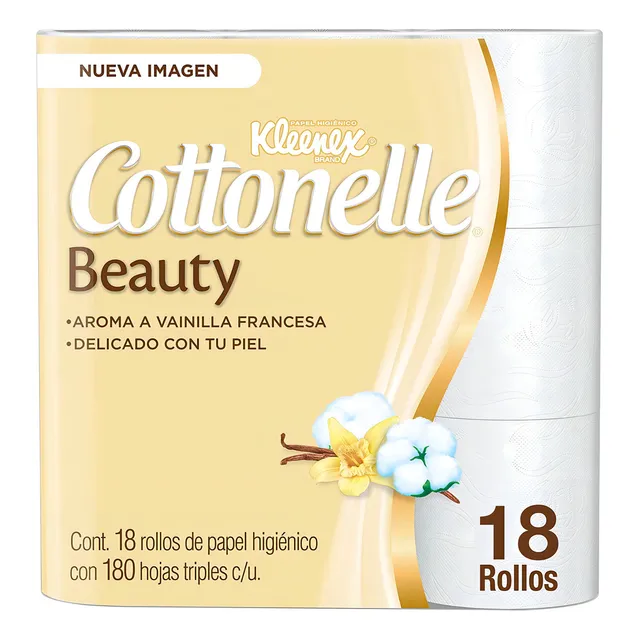 Papel Higiénico Kleenex Cottonelle Beauty 18 Rollos 180 Hoja