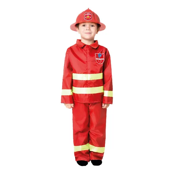 Disfraz Bombero Infantil Con Casco Niños Profesion