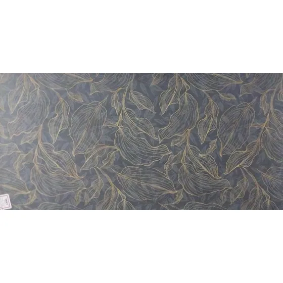Eu Porcelanato Royal Ett Decorativo-hojas Azul-dorado 60x120
