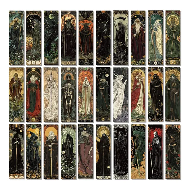 Marcapáginas Libros Lectura Mago Oscuro Gotico 30 Unidades Mix Gótico