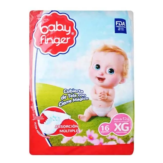 Pañales Baby Finger Xg Bulto De 6pqts De 16und
