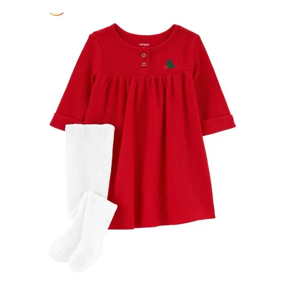 Hermoso Conjunto Navideño Importado Marca Carters Bebe Niña
