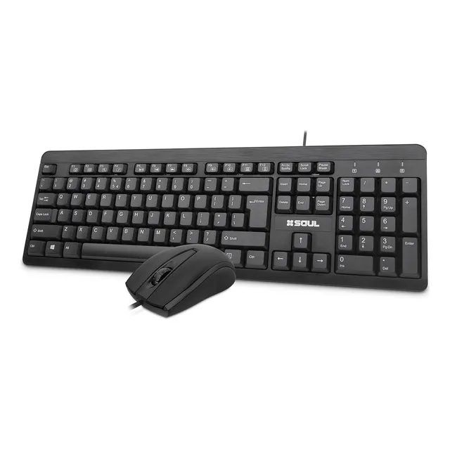 Kit Combo Teclado Y Mouse Usb Soul Oc100 Windows Mac Linux Mouse Negro Teclado Negro