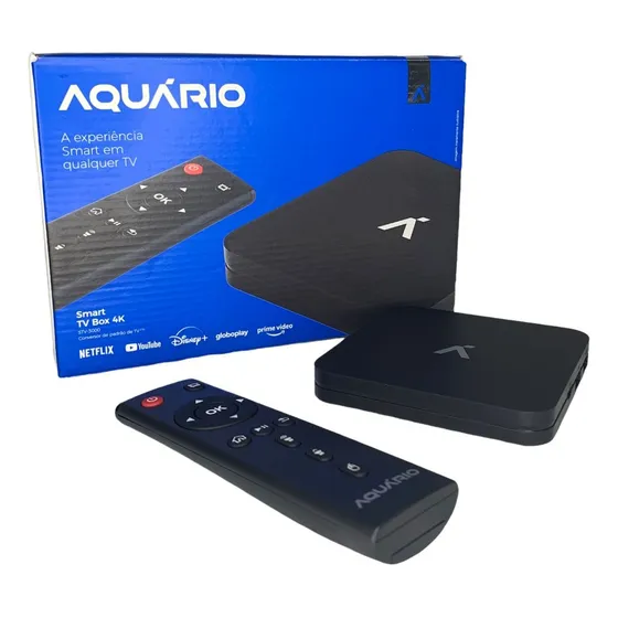 Tv box Aquário Plus STV-3000 1ª padrão 4K 8GB preto com 1GB de memória RAM