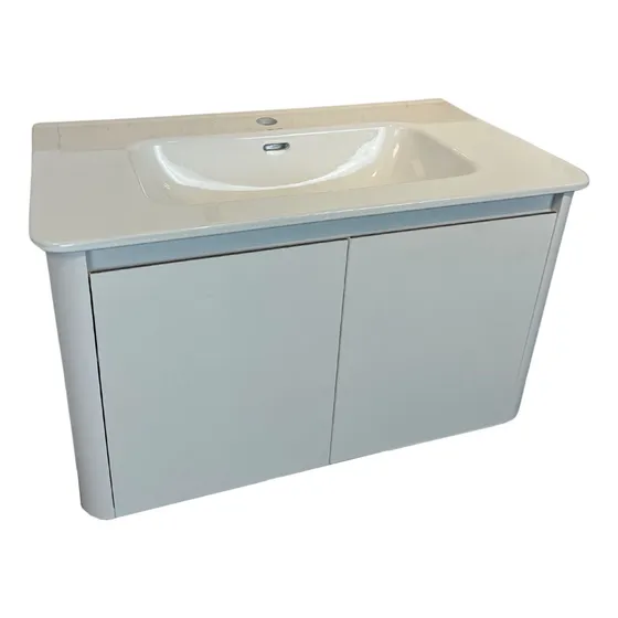 Mueble De Baño Suspendido Montano Blanco 80cm C/bacha Loza