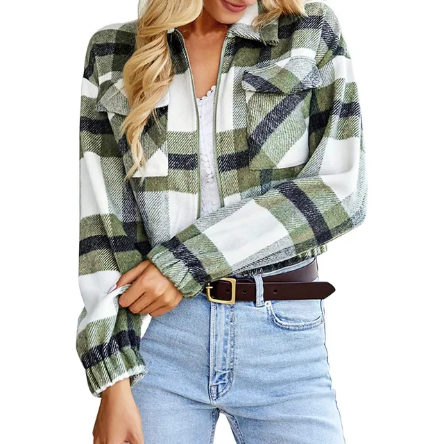 Camisa Novio Larga Cuadro Chaqueta Informal Holgada Otoño