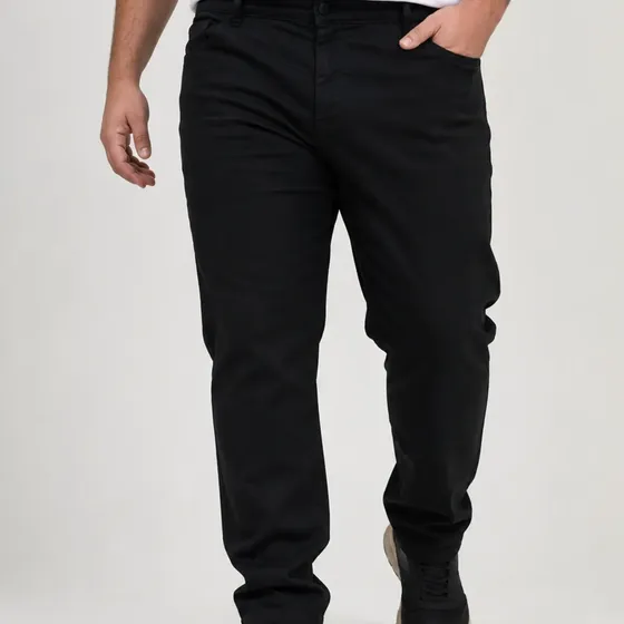 Calça Plus Size Masculina Jeans Com Elastano Lycra Slim Reta