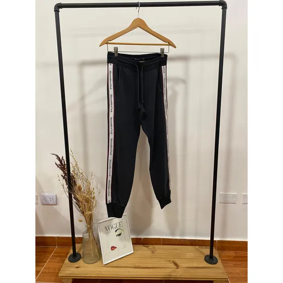 Jogging Mujer Abercrombie & Fitch Negro Talle Xs Franja Blan