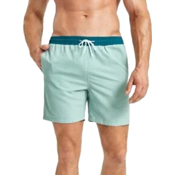 Shein Hombres Trunks De Natación De Cintura Con Cordón Unido