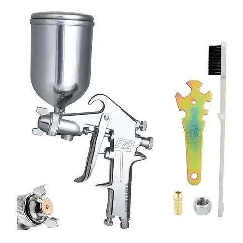 Pistola De Pintura Gravidade Hvlp 350ml Tinta Bico 1.5mm