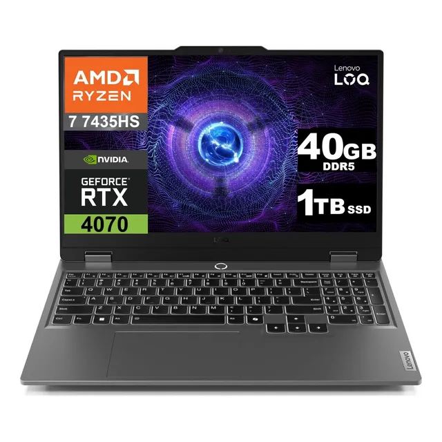 Laptop Lenovo Loq 15.6 Fhd 144hz Ryzen 7 1tb/40gb Rtx 4070 8 Gris