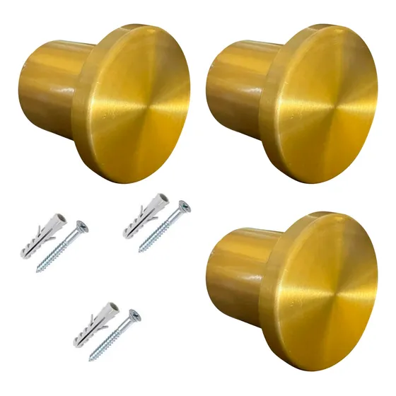 Kit 3 Ganchos Parede Pendurador Redondo Aluminio Resistente