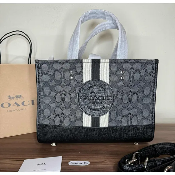 Bolsa Coach Dempsey 100% Original In Signature Mujer Negra