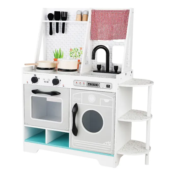 Cocina De Madera Gris + Accesorios 70x27x81cm Gamepower