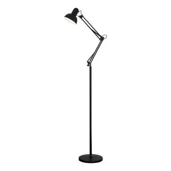 Lampara De Pie Brazo Flexible Metalico Lectura Diseño 1.85 M Color de la estructura Negro Color de la pantalla Negro Seisa MT-331