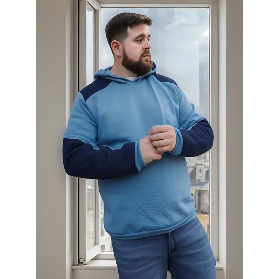 Buzo Arctur Hombre Con Capucha Frisa Interna Talle Especial